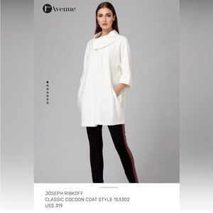 Joseph Ribkoff Classic Cocoon Jacket Coat Scuba Fabric Career Creme Size 14